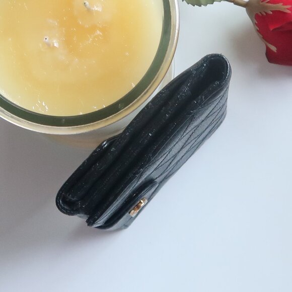 Chanel Black Caviar Leather Quilted Coin & Card Holder Wallet Luxury Designer - Picture 10 of 14